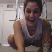 squatting and being goofy goddess green eyed