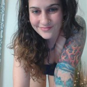 purple american apparel leotard goddess green eyed