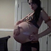 pregnant slave princess leia - baby oil belly tease 34 weeks twins star wars magdalena