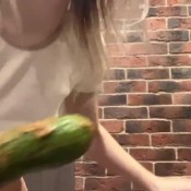 Misty_phoenix - Licking A Pooped Cucumber