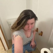 Goddessleanne69 Side View Farts And Plops You Can See It Between My Legs When I Stand Up And Before I Flush Posting The Picture Of The Results Next.